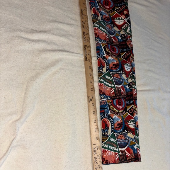 Krazy Larry Pull-On Ankle Pants Passport Colorful Hippie Electric Sz8 - Picture 14 of 15